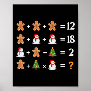 Poster Engraçado 6 7 Meme Natal Ordem de Operações Matemá