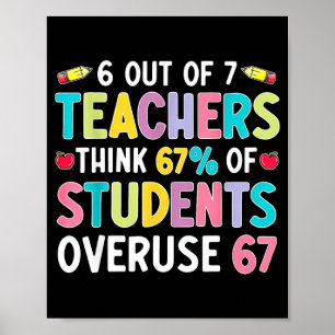 Poster Engraçado 6 de 7 professores acham que 67% dos alu