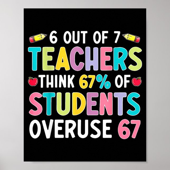 Poster Engraçado 6 de 7 professores acham que 67% dos alu (Frente)