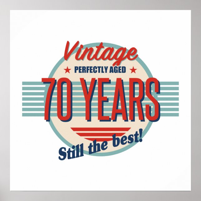 Poster Engraçado 70 Birthday Velho Movido (Frente)