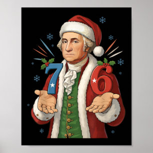 Poster Engraçado 7-6 6-7 George Washington Papai Noel 67