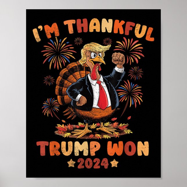 Poster Engraçado Ação de Graças 2024 Vencedores das Eleiç (Frente)