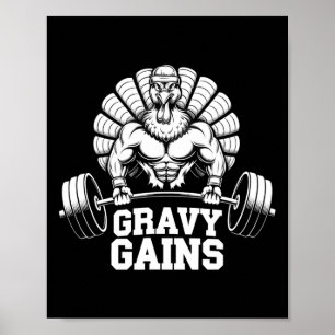 Poster Engraçado Ação de Graças Turquia Gravidade ganha m