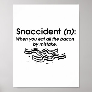Poster Engraçado Acidente Bacon Art Para Homens Jovens Mu