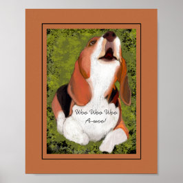 Poster Engraçado, adorável Beagle uivando
