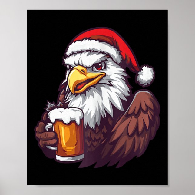 Poster Engraçado Águia De Natal Com BD (Frente)