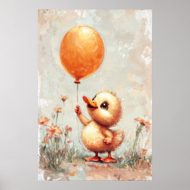 Poster Engraçado alegre com Dor Digital do Balão Laranja