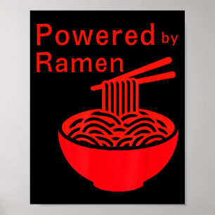 Poster Engraçado alimentado por ramen noodle amante de co