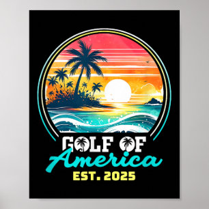 Poster Engraçado América Americana Shirt Golfo Dos Eua Am