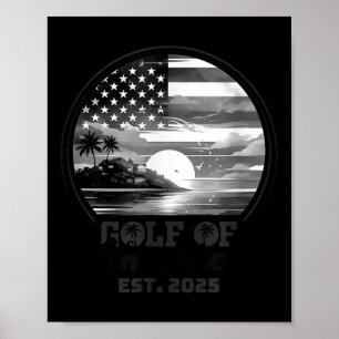 Poster Engraçado América Americana Shirt Golfo Dos Eua Am