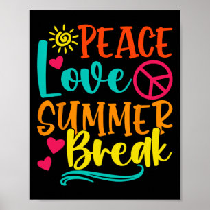 Poster Engraçado Amor Pela Paz E Férias De Verão