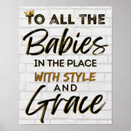 Poster Engraçado Aniversário/Chá de fraldas do Hip Hop da