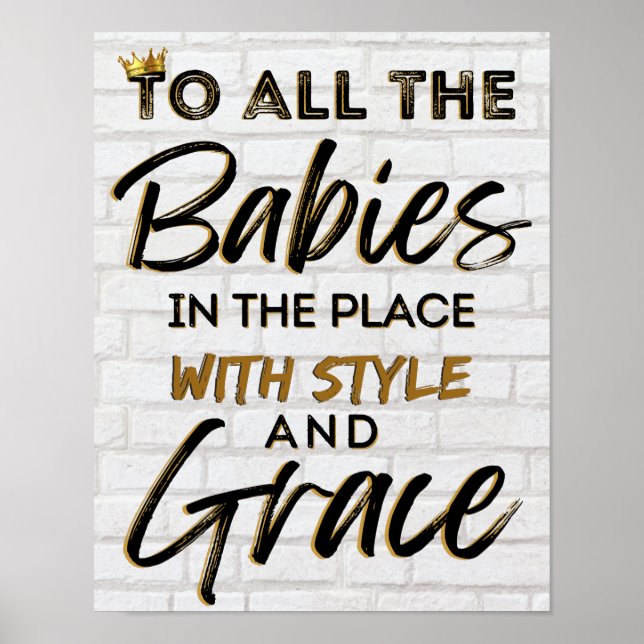 Poster Engraçado Aniversário/Chá de fraldas do Hip Hop da (Frente)