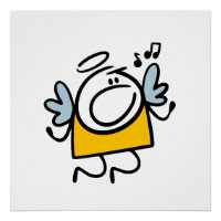 Engraçado anjo cantor