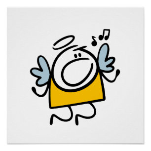 Pôster Engraçado anjo cantor