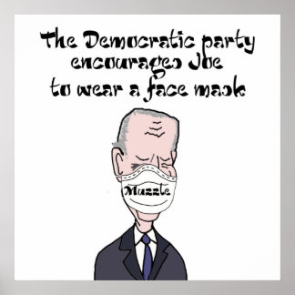 Poster Engraçado anti Joe Biden vestindo Política de Másc