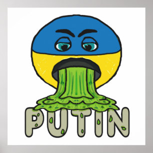 Poster Engraçado Anti Putin Vomit Emoji