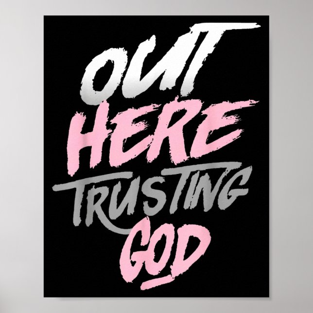 Poster Engraçado aqui confiando em Deus  (Frente)