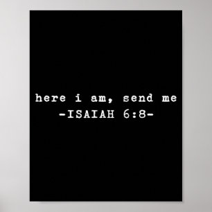 Poster Engraçado Aqui Estou Mande-me Versículo Bíblico Se