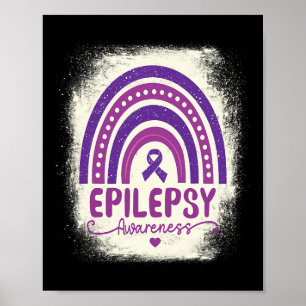 Poster Engraçado Arco-Íris Roxo Roxo Fita Epilepsia Awar
