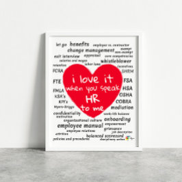 Poster Engraçado Arte de Recursos Humanos para Escritório