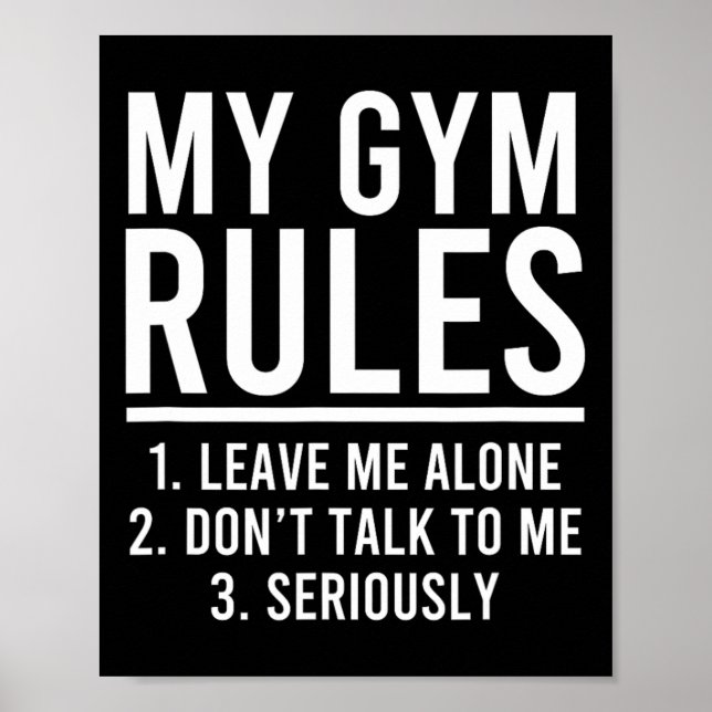 Poster Engraçado As Minhas Regras De Gym (Frente)