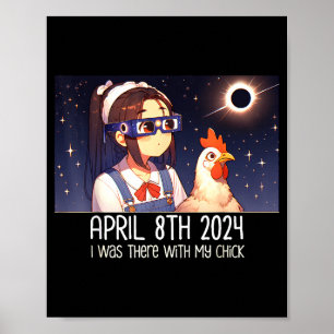 Poster Engraçado Assistindo ao Frango do Eclipse Solar To