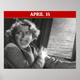 Pôster Engraçado Ataque de Pânico no Dia do Imposto