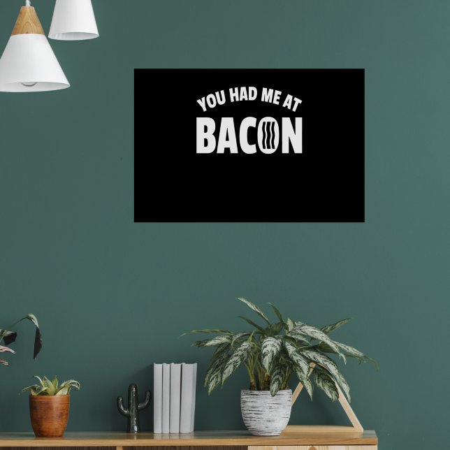 Poster Engraçado Bacon Lover Pun Roupa presente (Sala de Estar 1)