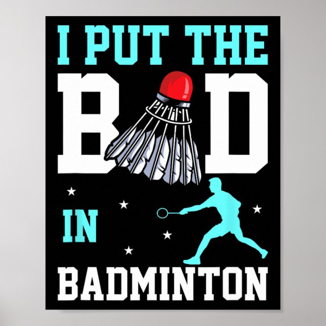 Poster Engraçado Badminton Design - Ich Caixa Das Bad No  (Frente)