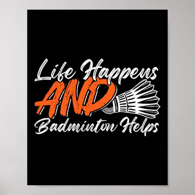 Poster Engraçado Badminton Humor Smash Shuttle Birdie Esp (Frente)