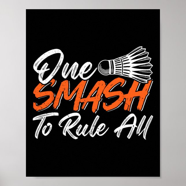 Poster Engraçado Badminton Humor Smash Shuttle Birdie Esp (Frente)