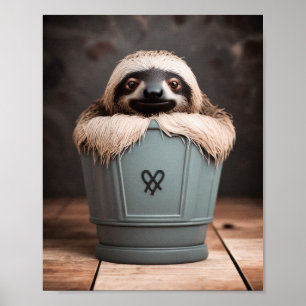 Poster Engraçado Bathroom Decor Wall Art Sloth