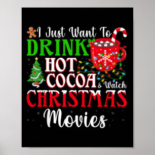 Poster Engraçado Beber Chocolate Quente E Assistir Filmes