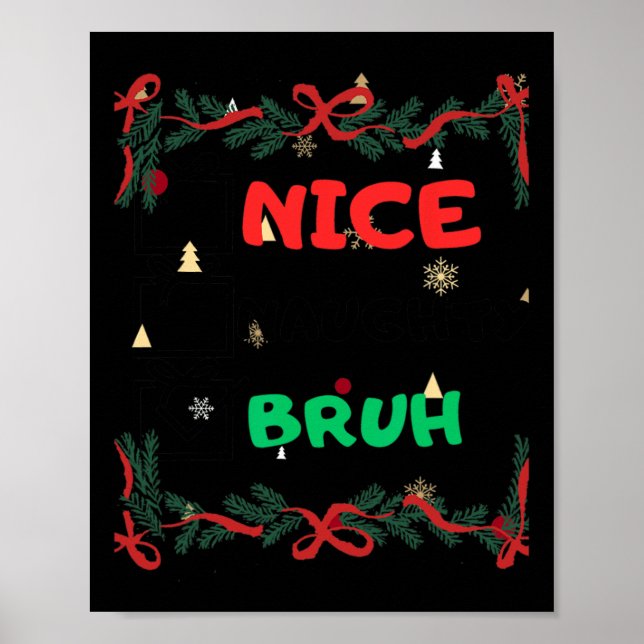 Poster Engraçado Bela travessa Bruh Natal (Frente)
