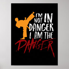 Poster Engraçado Belt Negro Combatendo Artes Marciais Hum