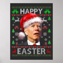 Engraçado Biden Confuso Felz pascoa de Natal Feio 