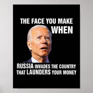 Poster Engraçado Biden Que Você Faz Quando A Rússia Invad