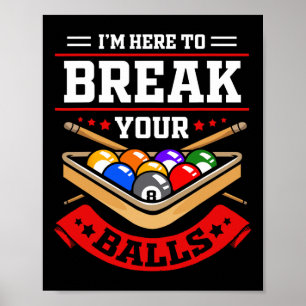Poster Engraçado Billiard Outfit Para Jogador De Bilhar D