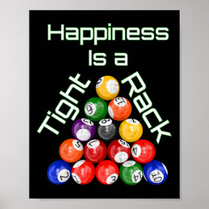 Poster Engraçado Billiards A Felicidade É Um Rack Apertad