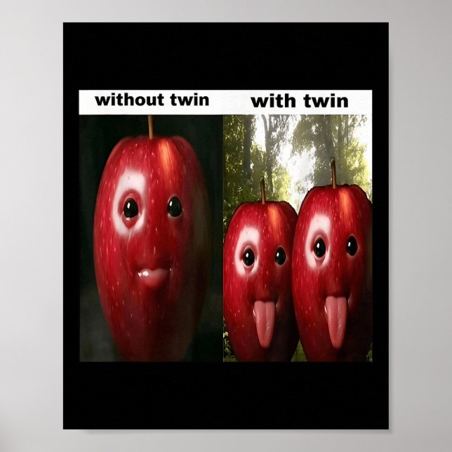 Poster Engraçado Bobo Ai Apple Geração Z Meme Brainrot Hu (Frente)
