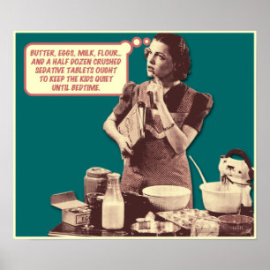 Poster engraçado - bolo retro de Sleepytime da