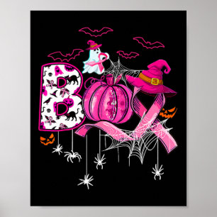 Poster Engraçado Boo Pumpkin Witch Pink Friso Cancer