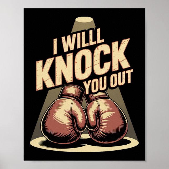 Poster Engraçado Boxer Você Tira Luvas Que Eu Vou Saber (Frente)