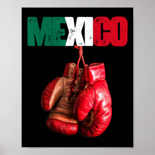 Poster Engraçado Boxing - Adoro Boxear o México