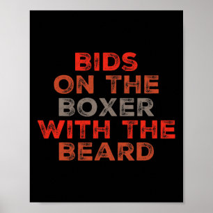 Poster Engraçado Boxing Enuncia Bids No Boxer Com