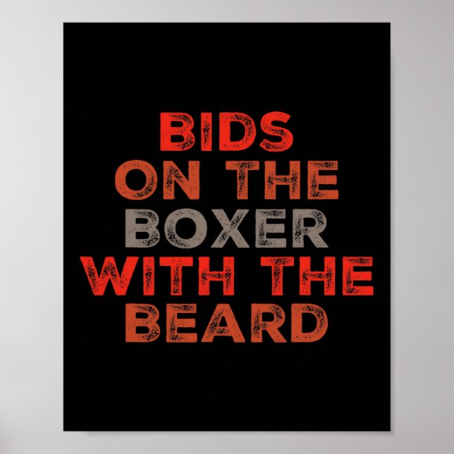 Poster Engraçado Boxing Enuncia Bids No Boxer Com (Frente)