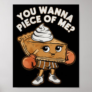 Poster Engraçado Boxing Pumpkin Pie Você Quer Pi