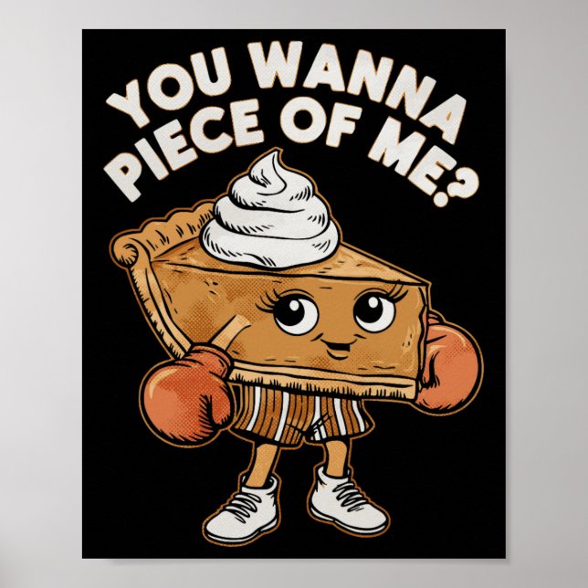 Poster Engraçado Boxing Pumpkin Pie Você Quer Pi (Frente)