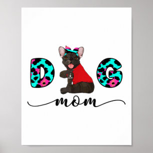 Poster Engraçado Buldogue Francês Tatuagem Eu Amo Você Ca